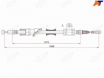 889 р. Трос ручного тормоза RH SAT  Mitsubishi Carisma - Lancer ( 8,  9 CS)  с доставкой в г. Кемерово. Увеличить фотографию 1