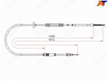 1 089 р. Трос ручника SAT  Audi A4 B5 8D2 седан дорестайлинг (1994-1997)  с доставкой в г. Кемерово. Увеличить фотографию 1