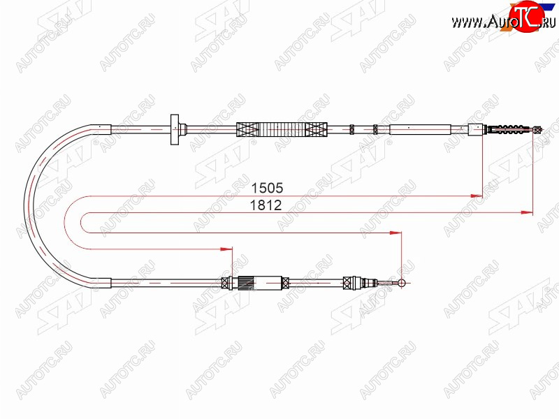 1 089 р. Трос ручника SAT  Audi A4 B5 8D2 седан дорестайлинг (1994-1997)  с доставкой в г. Кемерово