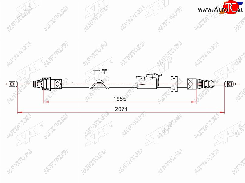 1 179 р. Трос ручного тормоза RH SAT Ford Galaxy 2 дорестайлинг (2006-2010)  с доставкой в г. Кемерово