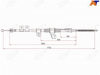 2 199 р. Трос ручника RH SAT   Mitsubishi Montero  V60 - Pajero ( 3 V70,  3 V60)  с доставкой в г. Кемерово. Увеличить фотографию 1