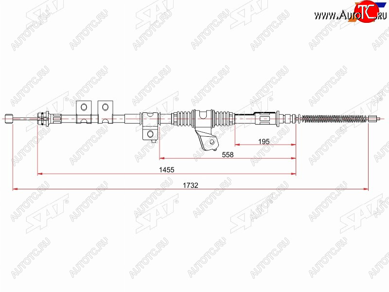 2 199 р. Трос ручника RH SAT   Mitsubishi Montero  V60 - Pajero ( 3 V70,  3 V60)  с доставкой в г. Кемерово