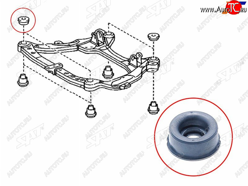 231 р. Сайлентблок Toyota Harrier (XU30) 03-13  Lexus RX 03-15  Toyota Highlander 00-07  Kluger V 00-07 SAT ST-52213-28020  с доставкой в г. Кемерово