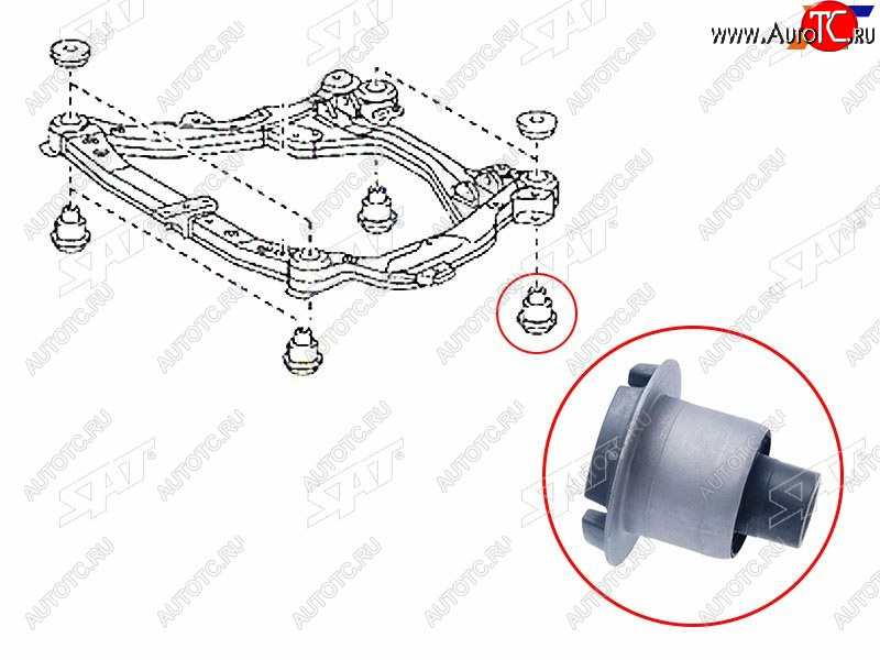 979 р. Сайлентблок Toyota Camry (XV40,XV50) 06-21  Lexus ES 06-18  Toyota Avalon 04-12  Camry UAEUSA 06 SAT ST-52217-33020  с доставкой в г. Кемерово