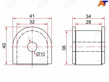 Втулка стабилизатора заднего LH=RH SAT Honda HR-V ( GH1,GH2,  GH3, GH4,  GH1, GH2) (1998-2005) дорестайлинг 3 дв., дорестайлинг 5 дв., рестайлинг 3 дв., рестайлинг 5 дв.