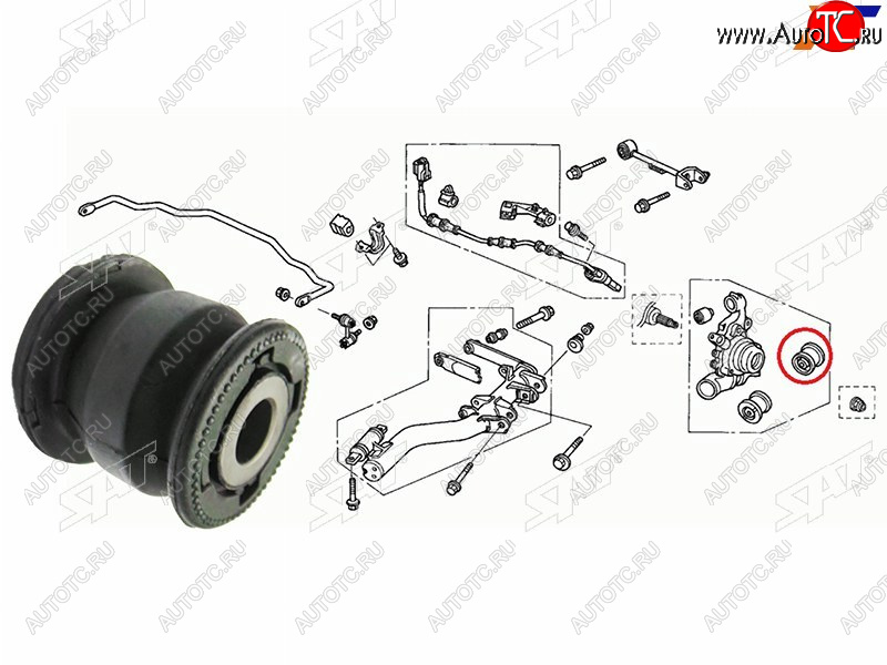 469 р. Сайлентблок Honda Civic 00-06  Civic Ferio 00-05  CR-V 01-06  Stream 00-06  Mazda 3 13-19  6 12 SAT ST-52366-S5A-024  с доставкой в г. Кемерово