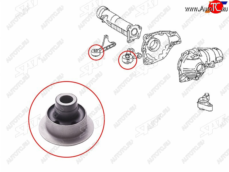 739 р. Сайлентблок правой опоры дифференциала TOYOTA LAND CRUISER 200LEXUS LX570460 07- SAT ST-52380-60080B  с доставкой в г. Кемерово