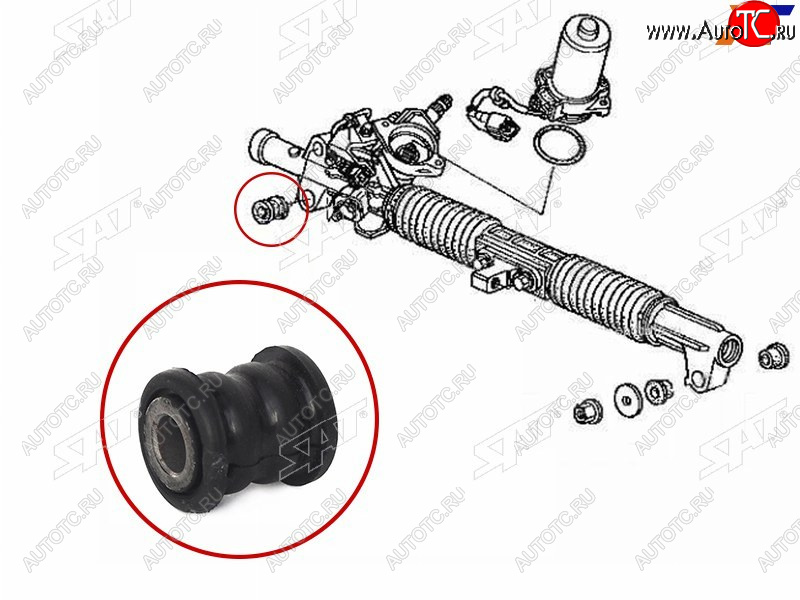 175 р. Втулка рулевой рейки Honda Civic 00-06  Civic Ferio 00-05  Fit 01-07  Mobilio 01-08 SAT ST-53010-S5S-000B  с доставкой в г. Кемерово