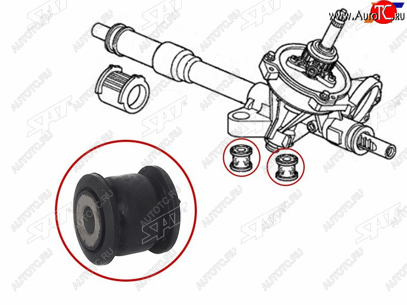 168 р. Втулка рулевой рейки Honda Civic 05-12  Fit Shuttle 11-15  Civic USA 05-08 SAT ST-53685-SMG-E01B  с доставкой в г. Кемерово