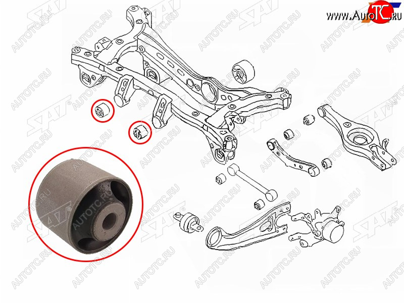 339 р. Сайлентблок заднего редуктора передний HYUNDAI TUCSON 15-SANTA FE 06-KIA SPORTAGE 15-              SAT ST-53912-2E200  с доставкой в г. Кемерово