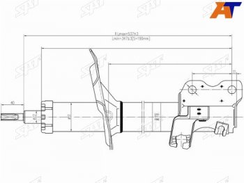 3 299 р. Стойка передняя LH SAT  Nissan Cefiro  A33 - Tino  с доставкой в г. Кемерово. Увеличить фотографию 1