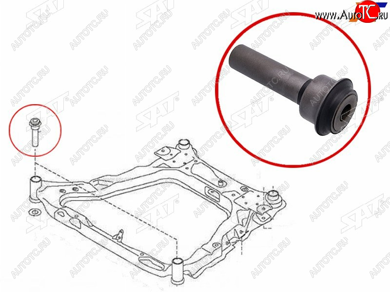 739 р. Сайлентблок Nissan Juke 10-20  Qashqai 06-13  X-Trail 07-15  Dualis 07-14  Renault Koleos 08-16 SAT ST-54466-JD000  с доставкой в г. Кемерово
