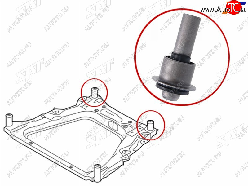 619 р. Сайлентблок Nissan Juke 10-20  Qashqai 06-13  X-Trail 07-15  Dualis 07-14  Renault Koleos 08-16 SAT ST-54467-JD00A  с доставкой в г. Кемерово