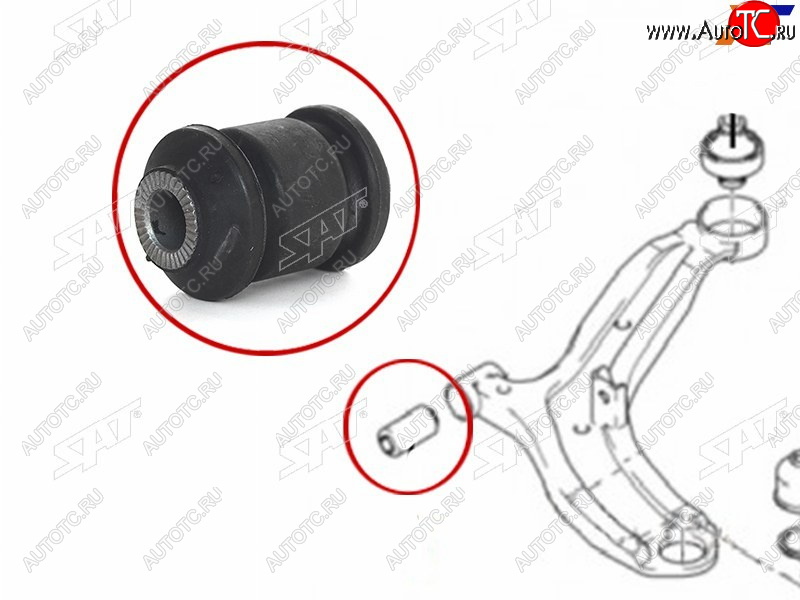 173 р. Сайлентблок переднего рычага FR SAT  Hyundai Accent  седан ТагАЗ (2001-2012), Hyundai Solaris ( RBr,  HCR) (2010-2022), KIA Rio ( 3 QB,  4 FB,  4 YB) (2011-2025)  с доставкой в г. Кемерово