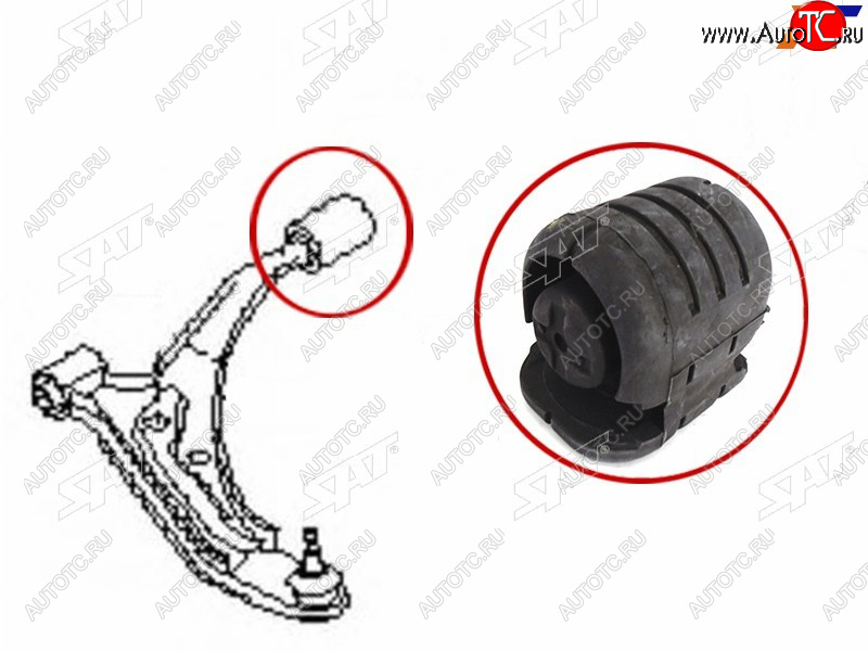499 р. Сайлентблок задний переднего рычага Nissan Sunny B14, AD Y10, Pulsar N15                             SAT ST-54570-0M020  с доставкой в г. Кемерово