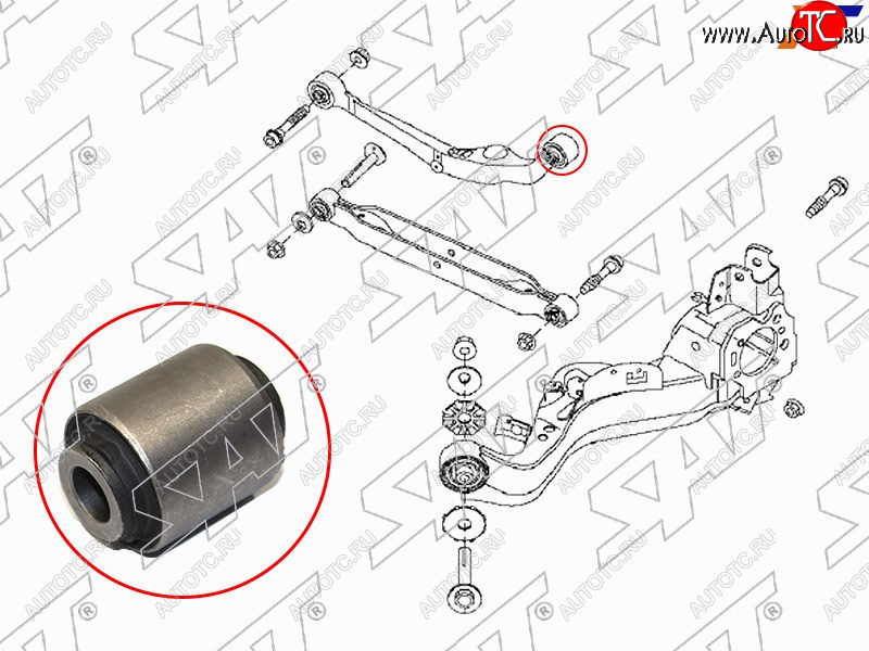 379 р. Сайлентблок Nissan Juke 10-20  Qashqai 06-22  Serena 05-16  X-Trail 07-15 SAT ST-55120-JD000  с доставкой в г. Кемерово