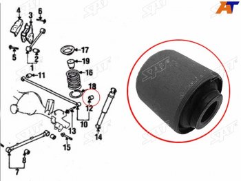 379 р. Сайлентблок Nissan Pathfinder 95-04  Terrano 95-02  Chrysler Pacifica 03-08  Infiniti QX4 96-03  SAT ST-55135-11C00  с доставкой в г. Кемерово. Увеличить фотографию 1