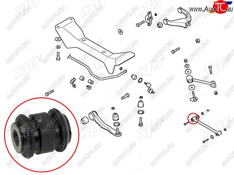 223 р. Сайлентблок задней поперечной тяги  HYUNDAI SONATA (EF) 01-13KIA OPTIMAMAGENTIS 01-05              SAT ST-55254-38000  с доставкой в г. Кемерово