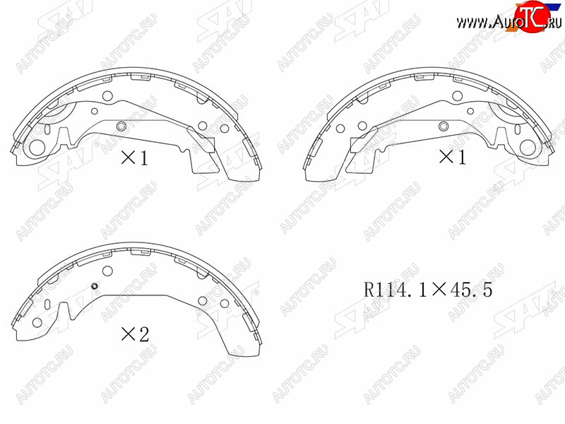 1 999 р. Колодки тормозные задние RH-LH SAT  Hyundai Sonata  EF (2001-2013), KIA Magentis (2000-2005)  с доставкой в г. Кемерово