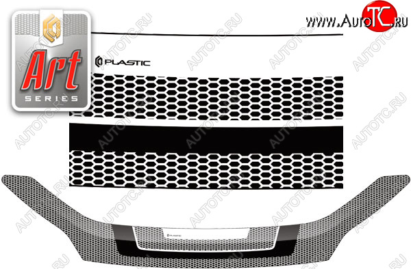 2 399 р. Дефлектор капота (LA300A, LA310A,LA360S) CA-Plastic  Daihatsu Mira e:S  LA350S,LA360S (2017-2025) (Серия Art черная)  с доставкой в г. Кемерово