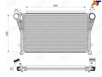 Интеркулер AUDI A3S3 12-SKODA OCTAVIA 13-VOLKSWAGEN GOLF 12- SAT ST-5Q0145803H
