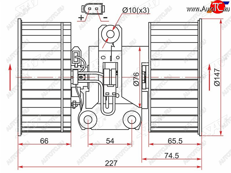 3 499 р. Мотор отопителя салона BMW 5-Series 95-04  X5 99-06  Land Rover Range Rover 02-12 SAT ST-64118385558  с доставкой в г. Кемерово
