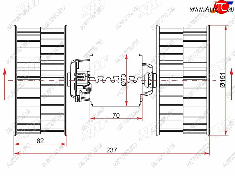3 699 р. Мотор отопителя салона BMW 5-Series 88-96  7-Series 86-94  8-Series 89-99 SAT ST-64111374377  с доставкой в г. Кемерово