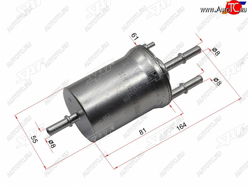 999 р. Фильтр топливный 4 bar VW POLO 01-JETTA 1.6 05-SKODA FABIA 01-OCTAVIA 04-13RAPID 12- SAT ST-6Q0201051J  с доставкой в г. Кемерово