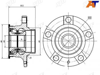 1 759 р. Ступичный узел задн. SKODA FABIARAPIDVW POLO (RUS) 09.11- SAT ST-6RU501611B  с доставкой в г. Кемерово. Увеличить фотографию 1