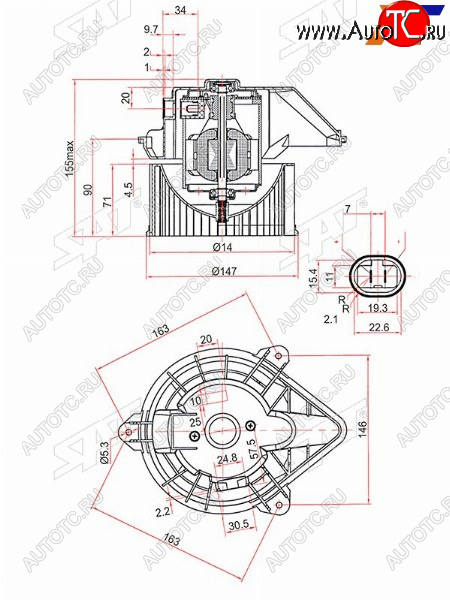 5 199 р. Мотор отопителя салона Nissan Primastar 02-14  Opel Vivaro 01-14  Renault Trafic 01-14 SAT ST-7701050310  с доставкой в г. Кемерово