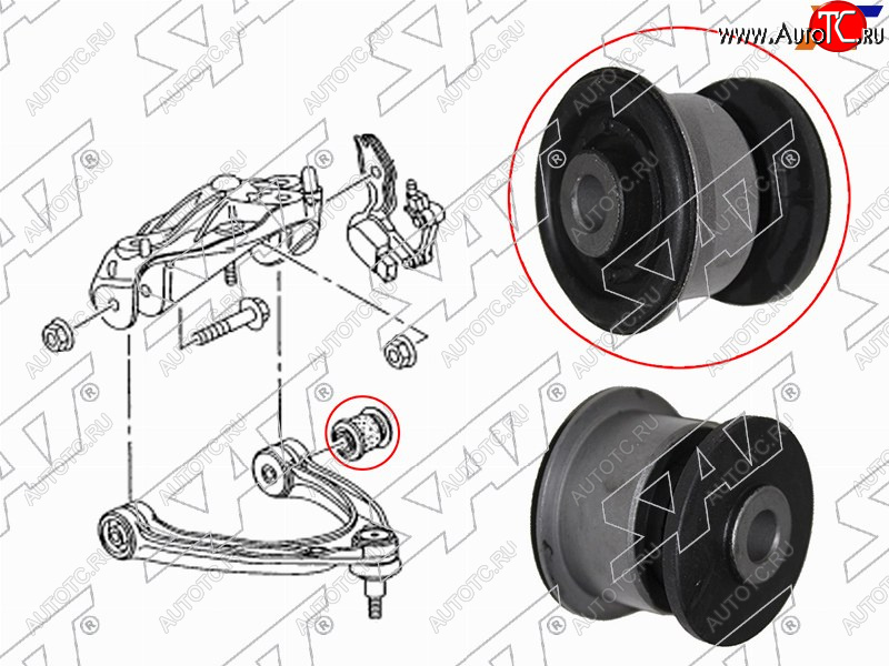 439 р. Сайлентблок Audi Q7 05-15  Volkswagen Touareg 02-18  Porsche Cayenne 02-10  Panamera 09-16 SAT ST-7L0407077  с доставкой в г. Кемерово