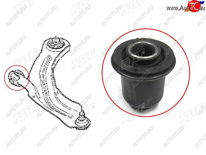 319 р. Сайлентблок Renault Clio 12-16  Kangoo 08-16  Megane 02-09  Scenic 03-09 SAT ST-8200255761BF  с доставкой в г. Кемерово