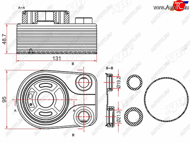 3 889 р. Радиатор масляный NISSAN QASHQAI 07-RENAULT CAPTUR 13-DUSTER 10-KANGOO 08- SAT ST-8200606297  с доставкой в г. Кемерово