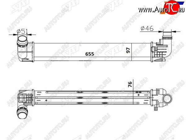 5 399 р. Интеркулер RENAULT DUSTER 1.5D 10- SAT ST-8200880552  с доставкой в г. Кемерово