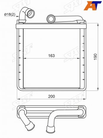 2 499 р. Радиатор отопителя салона SKODA OCTAVIA 13-KODIAQ 16-KAROQ 17-VOLKSWAGEN GOLF 12-PASSAT 14-TIGU SAT ST-87-0025  с доставкой в г. Кемерово. Увеличить фотографию 3