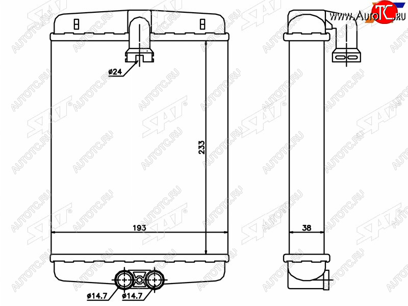 2 259 р. Радиатор отопителя салона MERCEDES C-CLASS W202 93-00(трубчатый) SAT ST-87-0036  с доставкой в г. Кемерово