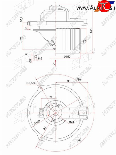 3 399 р. Мотор отопителя салона Suzuki Grand Vitara 97-05  Toyota Allion (T240) 01-07  Avensis (T250) 03-08 SAT ST-87103-12050  с доставкой в г. Кемерово