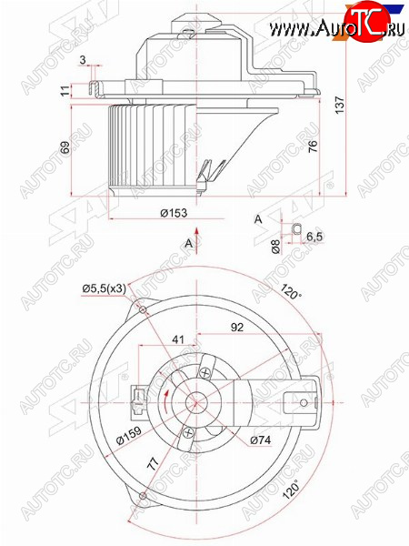 3 499 р. Мотор отопителя салона Mitsubishi Pajero 91-00  Toyota RAV4 (XA10) 94-00  Vitz 99-05  4Runner 89- SAT ST-87103-42020  с доставкой в г. Кемерово