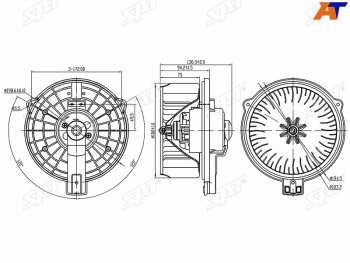4 199 р. Мотор отопителя салона Lexus GS 97-04  RX 97-03  Toyota Highlander 00-07  Kluger V 00-07 SAT ST-87103-30390  с доставкой в г. Кемерово. Увеличить фотографию 2