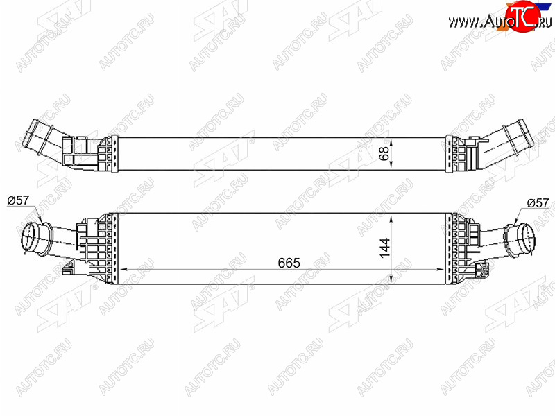 5 649 р. Интеркулер AUDI A4 07-A5 07-A6 11-Q5 08- SAT ST-8K0145805G  с доставкой в г. Кемерово