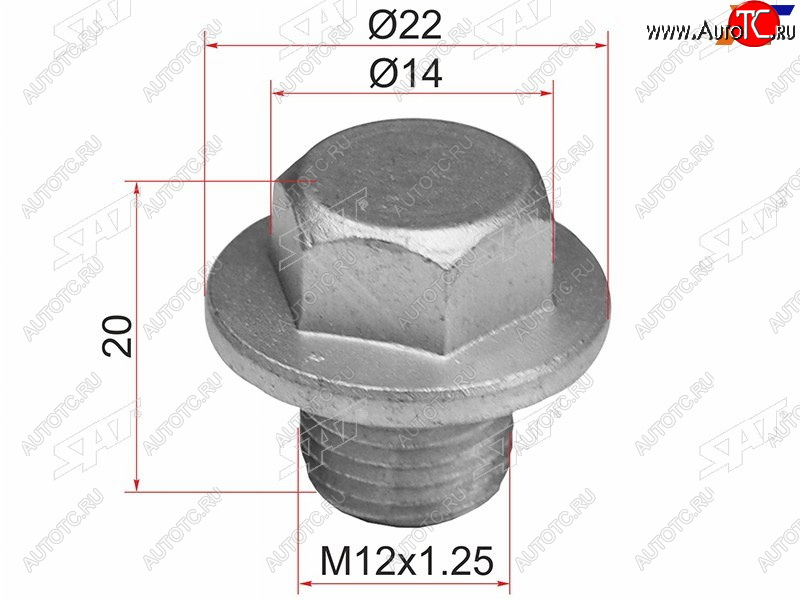 81 р. Пробка сливная TOYOTA MANY SAT ST-90341-12023  с доставкой в г. Кемерово