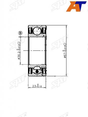 629 р. Подшипник привода TOYOTA SCEPTERGRACIACORONAMARK 2CROWNARISTO 4WD 92- SAT ST-90363-36001  с доставкой в г. Кемерово. Увеличить фотографию 2