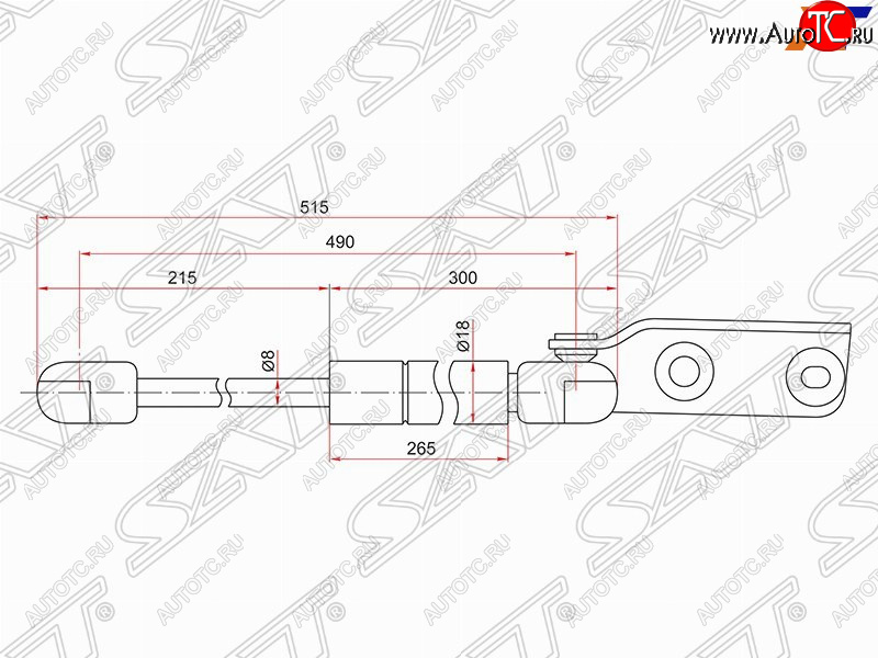 1 059 р. Правый упор крышки багажника SAT  Nissan AD  Y11 - Wingroad  2 Y11  с доставкой в г. Кемерово