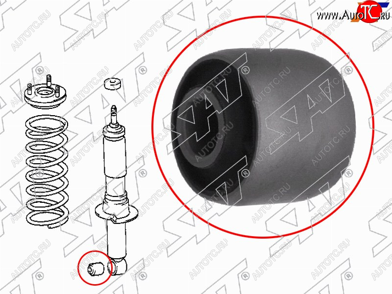 260 р. Сайлентблок Toyota Land Cruiser Prado (J90,J120) 96-09  Lexus GX 02-09  Toyota 4Runner 89-95  FJ SAT ST-90903-89012  с доставкой в г. Кемерово