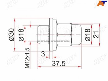 Гайка колесная закрытая чёрная TOYOTA HILUXLAND CRUISER PRADOTACOMAWILL VS SAT ST-90942-01077