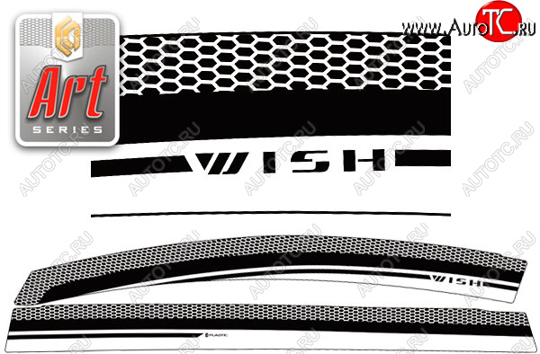 2 479 р. Дефлектора окон CA-Plastic  Toyota Wish  XE20 (2009-2017) дорестайлинг, рестайлинг (серия Art белая, без хром. молдинга)  с доставкой в г. Кемерово
