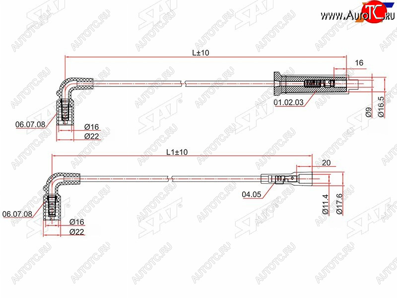 1 149 р. Провода высоковольтные CHEVROLET AVEO 03-08 1.4 F14S3 A14SMSLANOS 05- A14SMS SAT ST-96305387  с доставкой в г. Кемерово