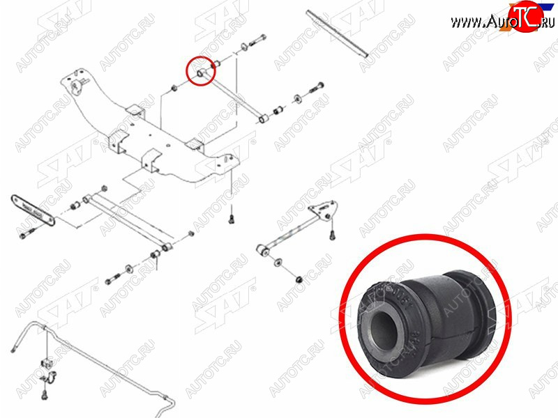 299 р. Сайлентблок Audi A6 97-05  Chevrolet Lacetti 04-13  Daewoo Lacetti 04-09  Toyota Corolla (E100,E1 SAT ST-96550051  с доставкой в г. Кемерово