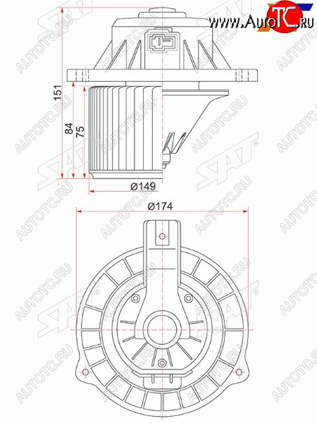 3 499 р. Мотор отопителя салона Hyundai Solaris 10-17  Kia Rio 11-17  Hyundai Accent 11-17 SAT ST-97111-4L000  с доставкой в г. Кемерово