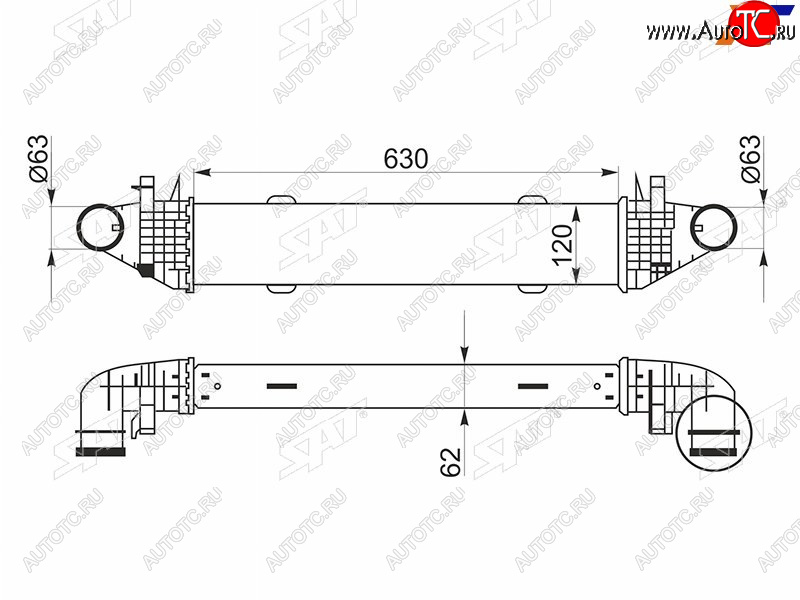 6 799 р. Интеркулер MERCEDES BENZ C-CLASS W204 06-14E-CLASS W212 09- SAT ST-A2045000500  с доставкой в г. Кемерово